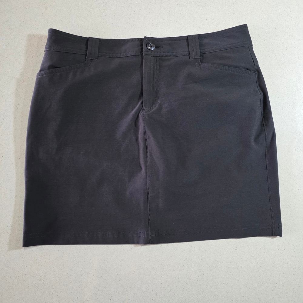 Eddie Bauer Women 8 Horizon Skort Black Gray Hiking Outdoor Active Pockets